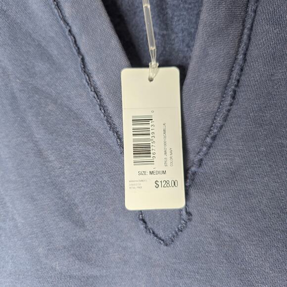 Johnnie-O Performance Sweatshirt Medium NWT Navy Blue Pullover Golf, Logo Sleeve - Picture 5 of 11